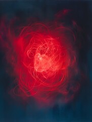 Fiery Nebula Swirl or Energy Flow, Dynamic, Red Abstract