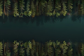 lake in the forest Generative AI