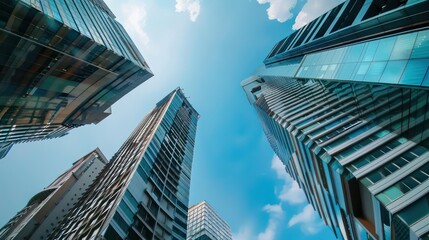 Business tower with glass windows. skyscraper background