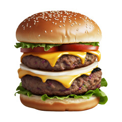 Burger png image, burger with transparent background, delicious hamburger
