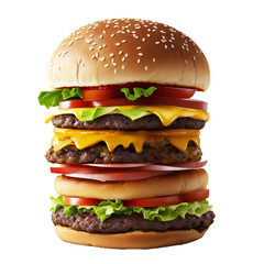 Burger png image, burger with transparent background, delicious hamburger