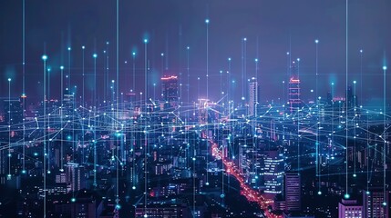 Obraz premium The Wired Metropolis: Exploring the Smart City's Communication Nexus