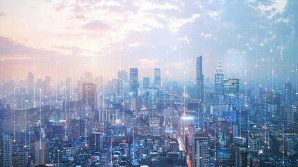 Fototapeta premium The Wired Metropolis: Exploring the Smart City's Communication Nexus