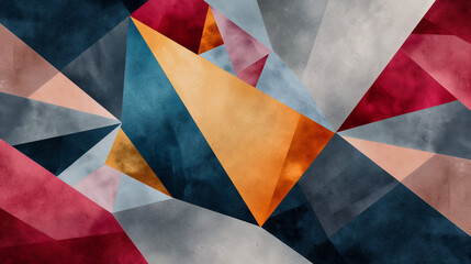 A trendy geometric composition with a touch of grunge texture, evoking a mix of modern and industrial vibes