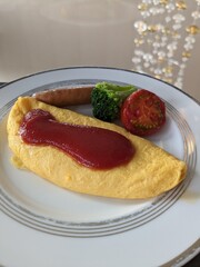 the delicious morning buffet in the famous hotel