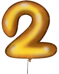 golden number arrow made of inflatable balloon isolated on white