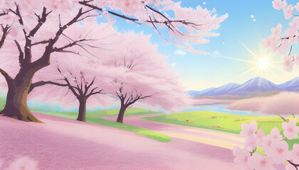 Obraz na płótnie Canvas Cherry Blossom background template.