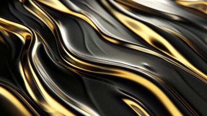 Black and gold wavy abstract pattern