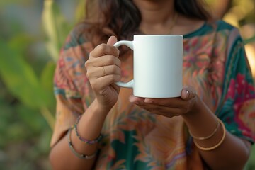 Hand holding a mug
