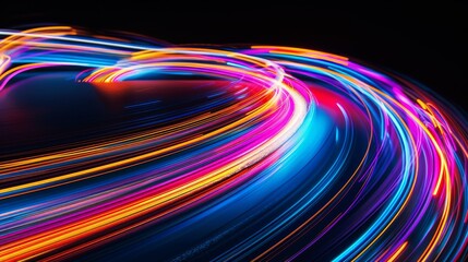 Dreamy Light Trails: Abstract Long Exposure in Vibrant Colors