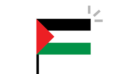 Palestine Flag Logo Minimalist Modern Black 