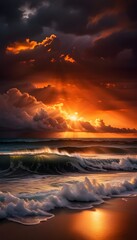 sunset over the sea