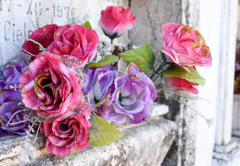 Flores del cementerio, cementerio general Temuco, Araucanía, chile