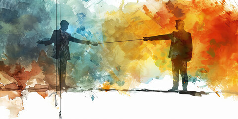 Obraz premium Blind Obedience: The Puppet on Strings and Puppet Master - Imagine a puppet on strings controlled by a puppet master, illustrating the concept of blind obedience in cults