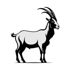illustration of a goat. simple vector isolated on white background. decorative design for banner, poster, social media, sticker. generative ai