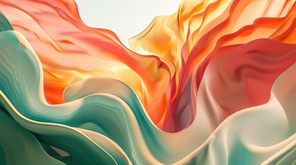 Abstract colorful wavy background resembling fluid motion or digital silk