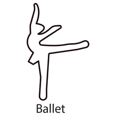 Ballet Vector Icon. Design Icon representing the art of ballet