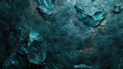 Textured blue rock surface with rugged, uneven, and glossy characteristics - obrazy, fototapety, plakaty