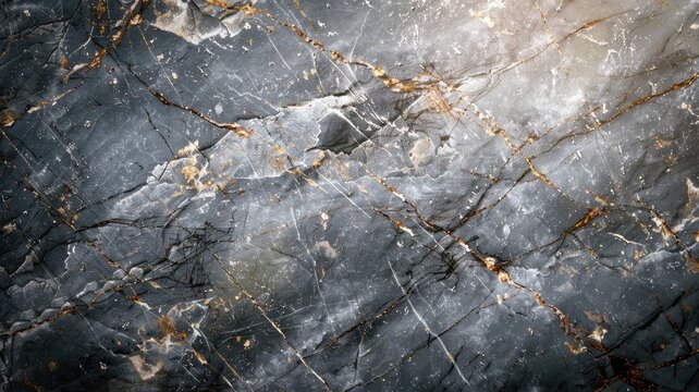 Textured gray marble surface with intricate white and golden veins