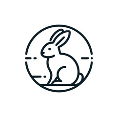 The rabbit line art icon logo. Vector illustration.