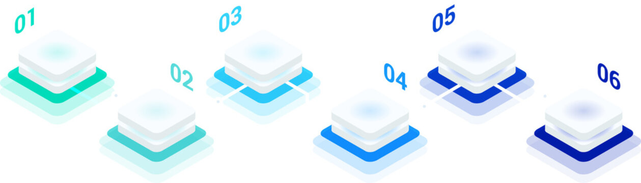 6 Step Process Flow Infographic template