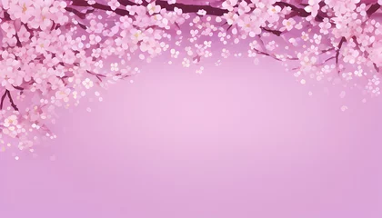 Tuinposter A painting Sakura Blooming Background. © Pram