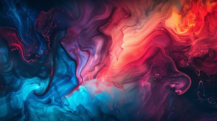 Experience the vibrant beauty of a colorful alcohol ink abstract background, where luminous colors and fluid shapes come together to form a captivating visual symphony, captured in stunning HD detail