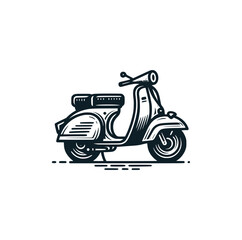 The scooter delivery art icon logo. Vector illustration. © Maryoto