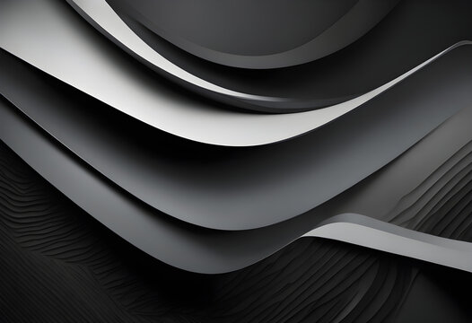 Modern Abstract Charcoal Banner with Geometric Shapes and Shading Gradient