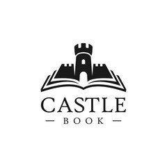 Fototapeta na wymiar black castle book logo