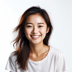 밝은 미소의 한국 소녀 얼굴