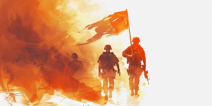 Fanaticism: The Flag-Bearing Soldier and Blind Allegiance - Imagine a flag-bearing soldier marching with blind allegiance, illustrating the fanaticism often seen in evil cults