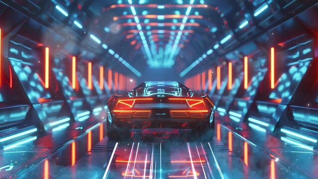 bright retro futuristic world. 3d rendering . seamless looping overlay 4k virtual video animation background