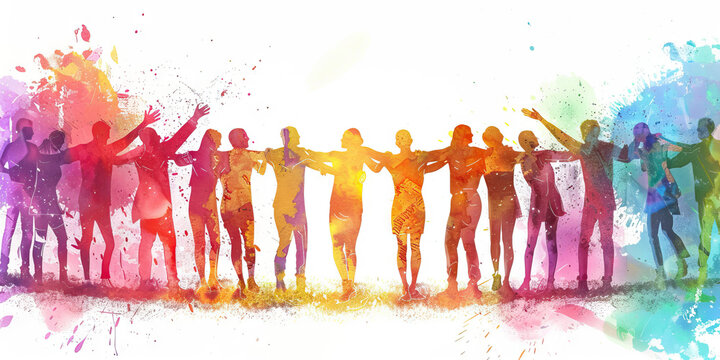 Community Support: The Circle of People and Embracing Arms - Visualize a circle of people with embracing arms, illustrating the support and compassion that religious communitie