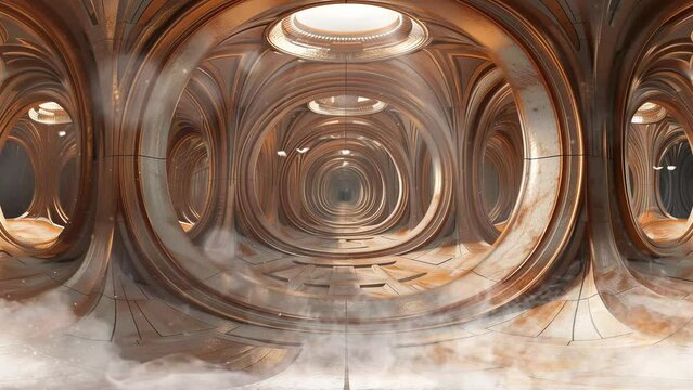 technology illustration 3d rendering. vr 360 panorama abstract. seamless looping overlay 4k virtual video animation background