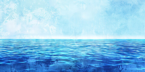 Acceptance of Grief: The Ocean and Calm Waters - Visualize a calm ocean, illustrating the acceptance and peace that can come from religious beliefs about the nature of grief and loss