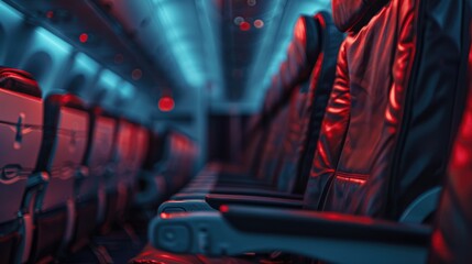 Airplane seats in a commercial flight
