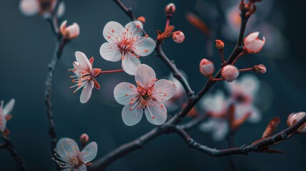 A charming image of small beautiful blossoms