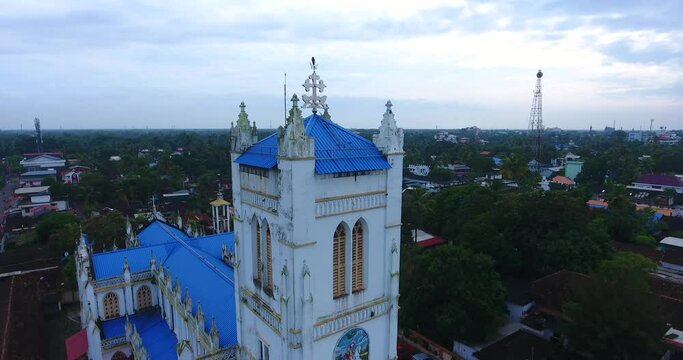 Aerial view of a Church Kerala India