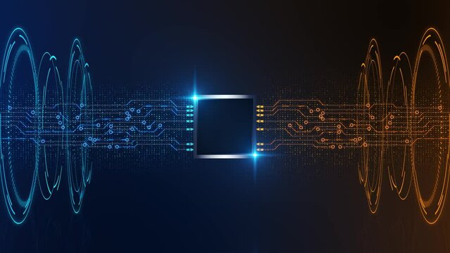 AI hologram HUD Technology Digital Data Abstract cyber tech cyberpunk Background, Analysis. Cyberspace Particles Network Connections, Virtual 3D podium Hud design technology machine learning 4K 3D