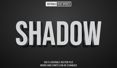 Editable 3d text style effect - Hadow Black  text effect Template