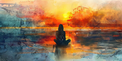 The Spiritual Retreat and Inner Reflection - Picture someone on a spiritual retreat, engaging in inner reflection and meditation to find peace and understanding in the midst of sadness