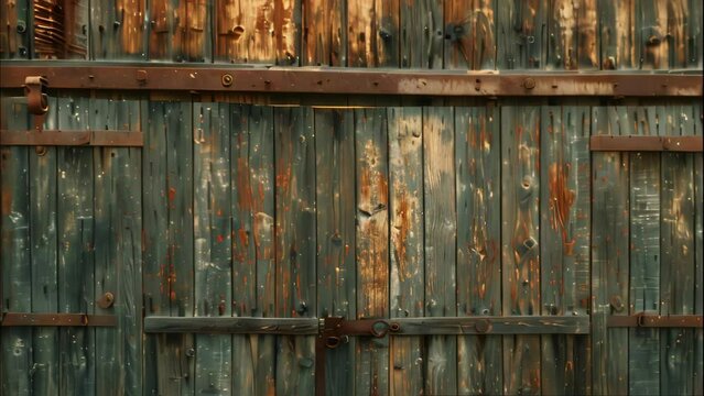 closeup barn door. 4k video