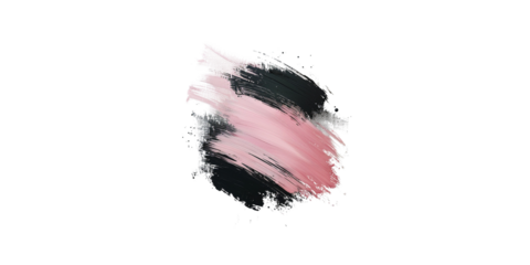 
Black and pink brush strokes on a white background