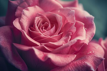 Enhance the aroma and beauty through a soft-focused, close-up view of a romantic rose bouquet with intricate petal details