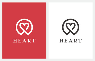 Heart Circle Line Medical Health logo design icon vector symbol