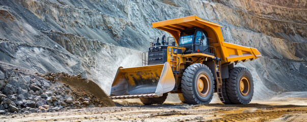 Heavy duty mining truck at work site