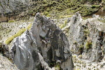 Rock formation in a gorge outside of Latacunga, Ecuador