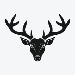 Deer Head Logo-Black and White