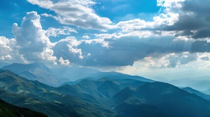 landscape with beautiful mountain views with clouds